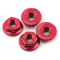 KYOSHO STEEL FLANGE SERRATED NUTS (RED)