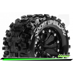 LOUISE RC MT-UPHILL 1:10 MONSTER TRUCK TIRE SET MOUNTED SOFT BLACK 2.8