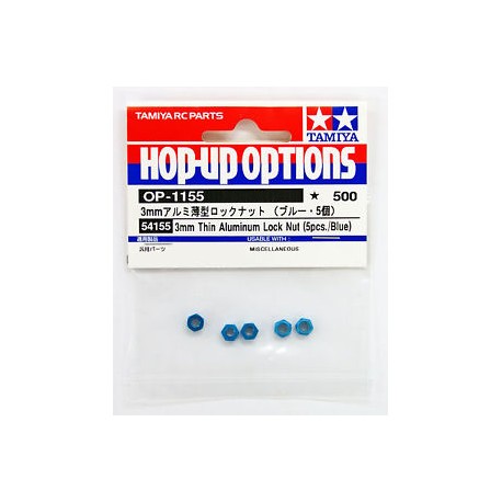 3MM TUERCAS ESTRECHAS AUTOBLOCANTES ALUMINIO AZUL