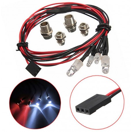 SET DE LUCES LED CON SOPORTES DE 5 Y 3MM (4U)
