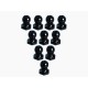 3 RACING ALUMINUM 4.8MM HEX BALL STUD BLACK