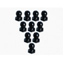 3 RACING ALUMINUM 4.8MM HEX BALL STUD BLACK