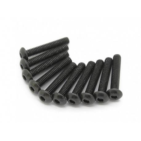 SCREW BUTTON HEAD HEX 3X20MM STEEL BLACK (10PCS)