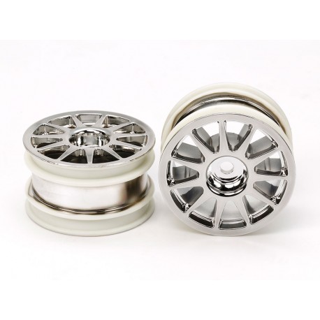 TAMIYA M-CHASSIS 11 SPOKE WHEELS (CHROME PLATED)