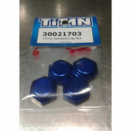 TITAN 17MM 1/8 OFF ROAD ALUMINUM SERRATED NUT  (4PCS)