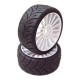 SP RACING 1/8 GT SPORT HARD PRE-MOUNTED ON MULTI SPOKE GREY WHEEL (2 PCS)