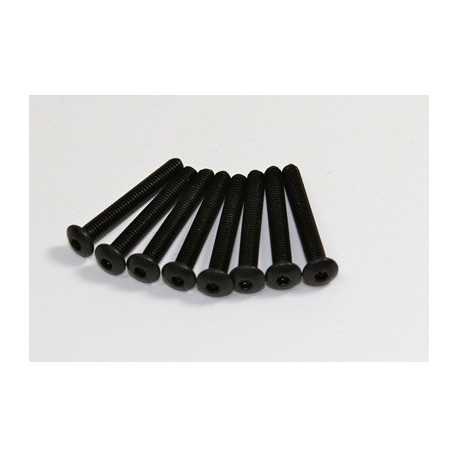 SCREW BUTTON HEAD HEX 3.5X25MM STEEL BLACK (8 PCS)