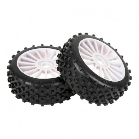 STAR PIN 1/8 OFF-ROAD SPORT PRE-MOUNTED ON WHITE WHEEL (2PCS)