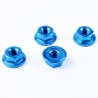Tamiya 4Mm Alum Serrated Wheel Nut 4Pcs Blue