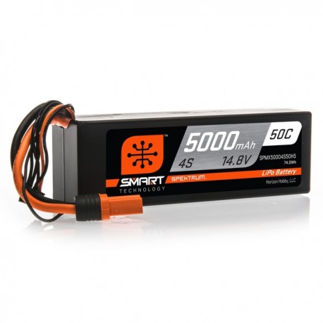 SPEKTRUM SMART LIPO 14.8V 5000MAH 50C HARDCASE IC5