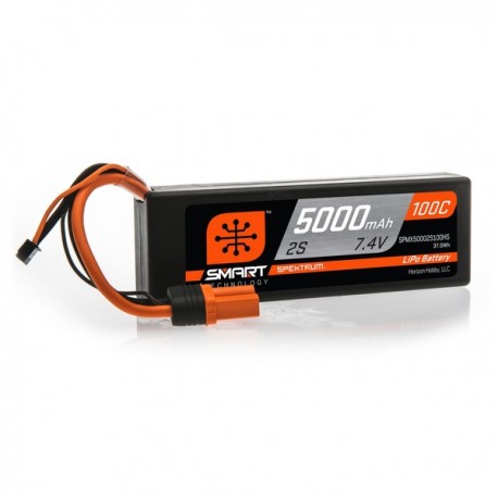 SPEKTRUM SMART LIPO 7.4V 5000MAH 100C HARDCASE IC3
