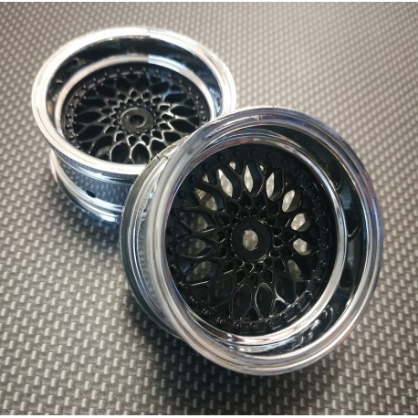 2 LLANTAS 1/10RC BBS BLACK-SILVER (+6)