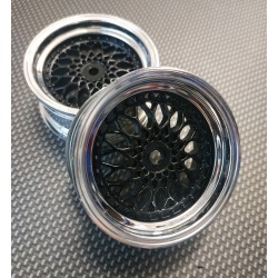2 LLANTAS 1/10RC BBS BLACK-SILVER (+3)