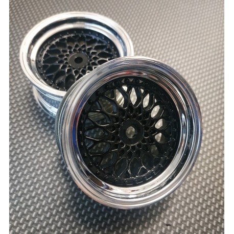 2 LLANTAS 1/10RC BBS BLACK-SILVER (+3)