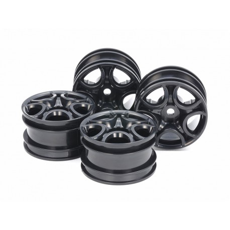 TAMIYA C-SHAPPED 10-SPOKE WHEELS BLACK (4PCS)