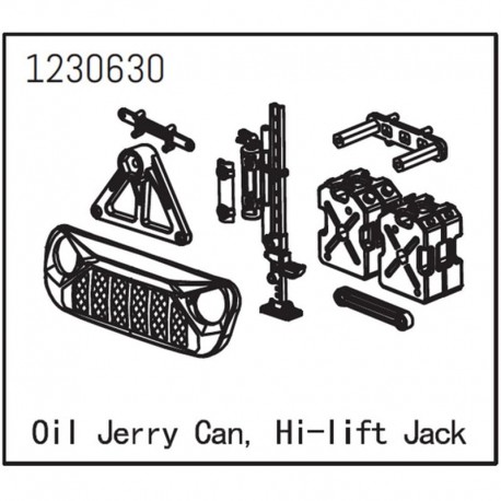 ABSIMA SHERPA GRILL, OIL JERRY CAN AND HIGH LIFT JACK
