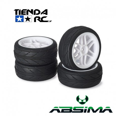 ABSIMA WHEEL SET ONROAD  6 SPOKE  WHITE  (4 PCS)"
