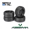 ABSIMA WHEEL SET ONROAD 6 SPOKE (BLACK)