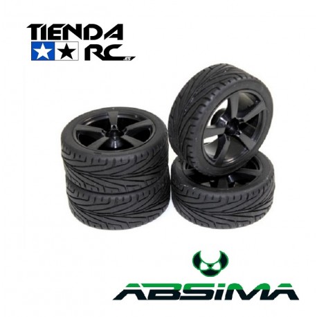 ABSIMA WHEEL SET ONROAD 5 SPOKE BLACK (4 PCS)