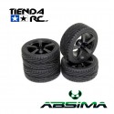 ABSIMA WHEEL SET ONROAD 5 SPOKE (BLACK)