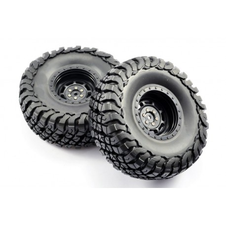 RGT 2.2 INCH PREGLUE TIRE & WHEEL SET ( BLACK ) (2PCS.) 18000