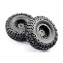 RGT 2.2 INCH PREGLUE TIRE & WHEEL SET ( BLACK ) (2PCS.) 18000