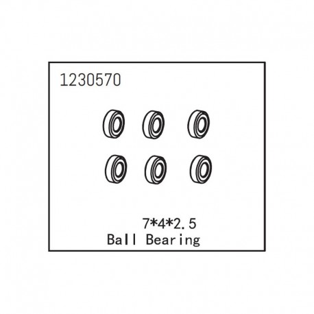 ABSIMA BALL BEARING 7X4X2.5