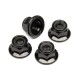 HPI FLANGED LOCK NUT M5 (CLOCKWAISE/BLACK/4PCS)