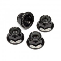 HPI FLANGED LOCK NUT M5 (CLOCKWAISE/BLACK/4PCS)