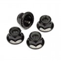 HPI FLANGED LOCK NUT M5 (CLOCKWAISE/BLACK/4PCS)