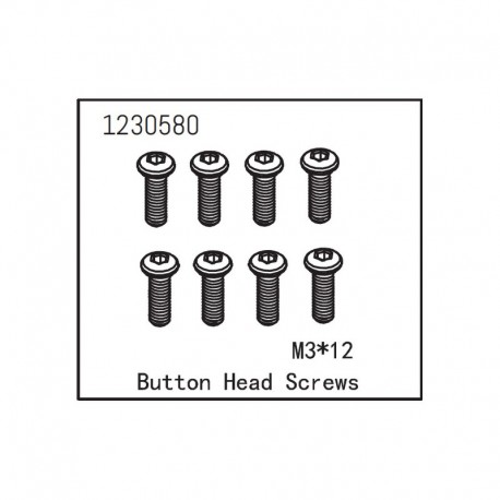 ABSIMA BUTTON HEAD SCREW M3X12
