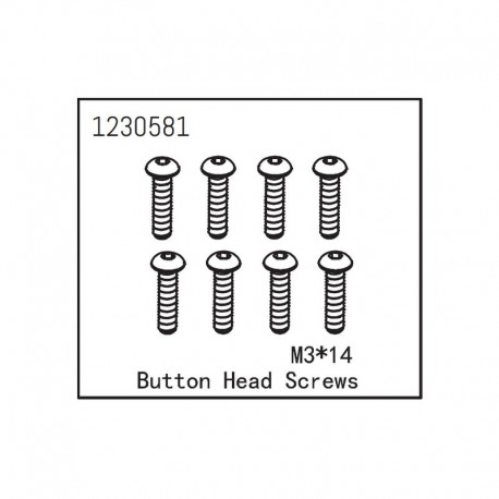 ABSIMA BUTTON HEAD SCREW M3X14