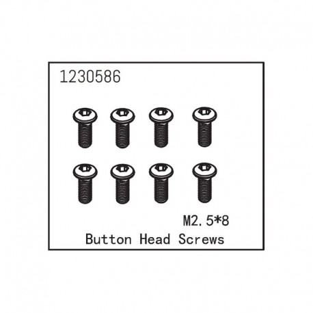 ABSIMA BUTTON HEAD SCREW M2.5X8
