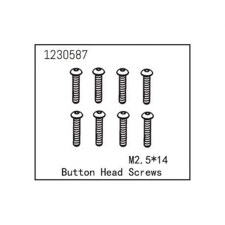 ABSIMA BUTTON HEAD SCREW M2.5X14