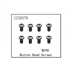 ABSIMA BUTTON HEAD SCREW M3X8