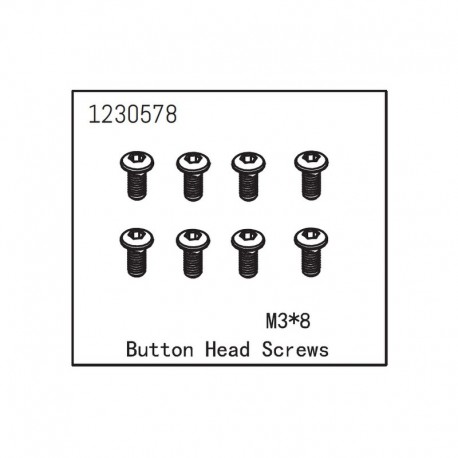 ABSIMA BUTTON HEAD SCREW M3X8