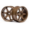 HPI TE37 WHEEL 26MM BRONZE (6MM OFFSET)