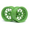 HPI TECH 7 WHEEL GREEN 52X26X+6MM OFFSET (2PCS)