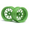 HPI TECH 7 WHEEL GREEN 52X26X+9MM OFFSET (2PCS)