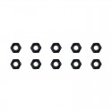 TEAM CORALLY - STEEL NYLSTOP NUT M2 - BLACK COATED - 10 PCS