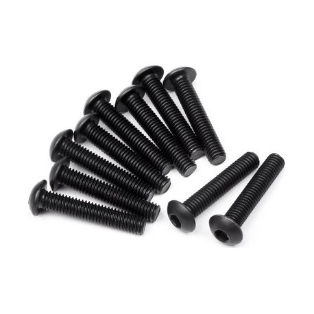 SCREW BUTTON HEAD HEX 3X16MM STEEL BLACK (10 PCS)