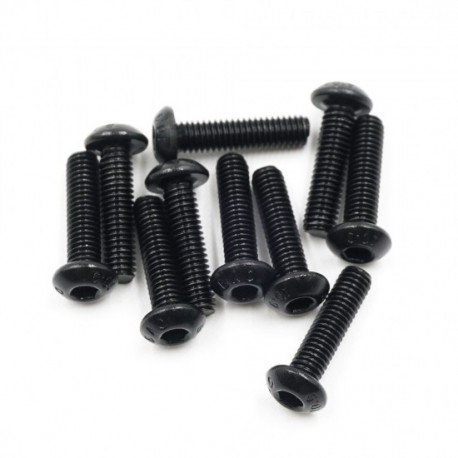 SCREW BUTTON HEAD HEX 3X12MM STEEL BLACK (10 PCS)