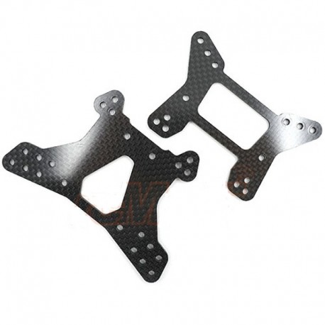 YEAH RACING FRONT & REAR GRAPHITE DAMPER MOUNT FOR TAMIYA TOP FORCE