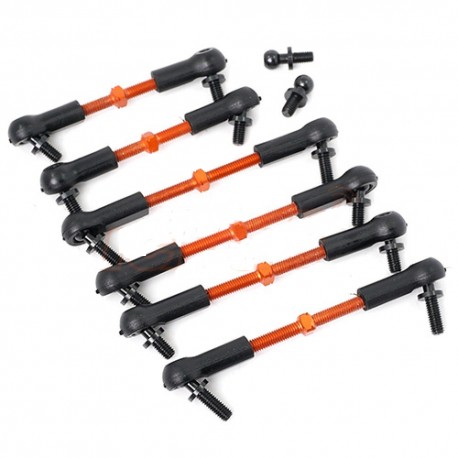 YEAH RACING 7075 ALUMINUM TIE ROD SET FOR HPI RS4 SPORT3 ORANGE