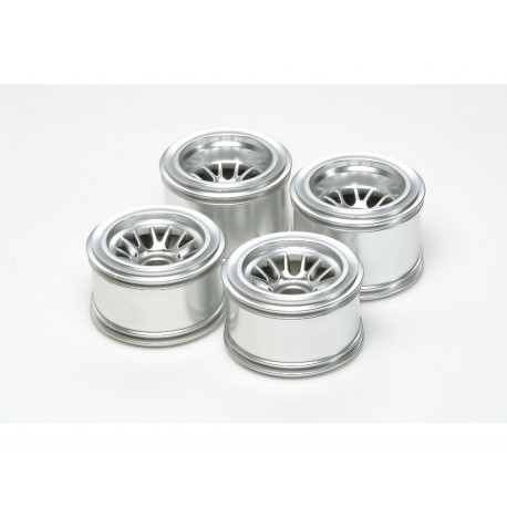 TAMIYA F104 METAL PLATED MESH WHEEL SET FOR RUBBER TIRES