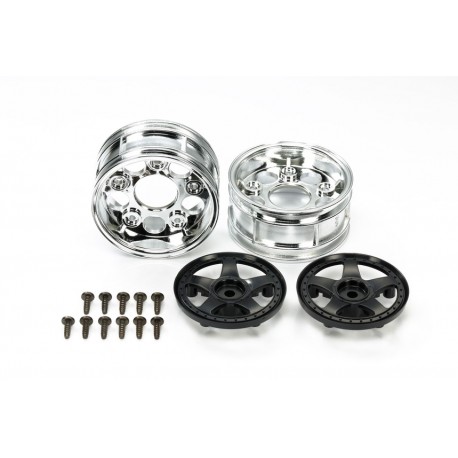 TAMIYA 5 SPOKE 2-PIECE WHEELS (BLACK)