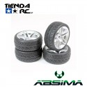 ABSIMA WHEEL SET ONROAD 10 SPOKE (SILVER)