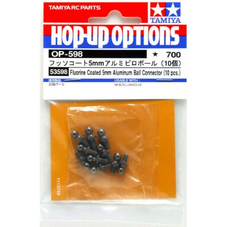 TAMIYA FLUORINE COATED 5MM ALUMINUM BALL CONNECTOR (10PCS)