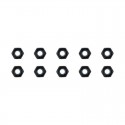TEAM CORALLY - STEEL NYLSTOP NUT M3 - BLACK COATED - 10 PCS