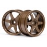 HPI TE37 WHEEL 26MM BRONZE (3MM OFFSET)